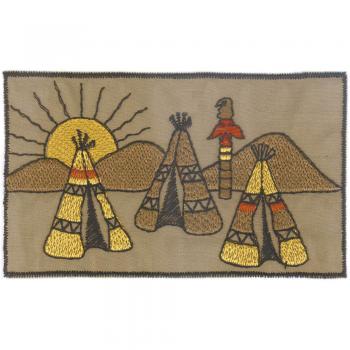 Aufnäher - Indianerzelte - 04566 - Gr. ca. 12 x 7 cm - Patches Stick Applikation