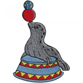 Aufnäher Patches Applikation Motivstick - Seelöwe Robbe Zirkus - Gr. ca. 9cm x 5cm (00955)