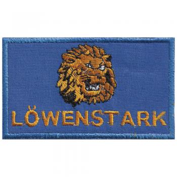 Aufnäher - Löwenstark - Gr. ca. 9,5 cm x 5,5 cm - Patches Stick Applikation