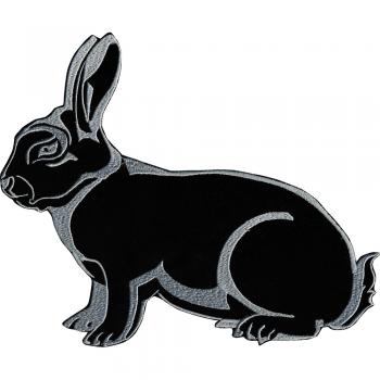 Aufnäher - Hase schwarz - 07369 - Gr. ca. 26 x 20 cm - Patches Stick Applikation