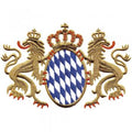 Rückenaufnäher - Bayern - 2 Löwen - Gr. ca.  17,5 x 11,3 cm - 07335