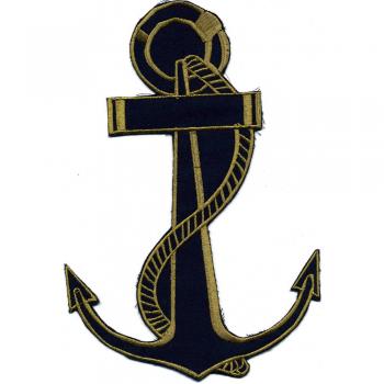 AUFNÄHER - Anker schwarz-gold - 07374/1 - Gr. ca. 11 x 24 cm - Patches Stick Applikation