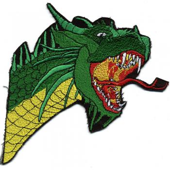 RÜCKENAUFNÄHER &quot;DRACHE DRACHENKOPF DRACO&quot; NEU Gr. ca. 15,5cm x 14cm (07376) Aufnäher Bügelbild Patches Stick Applikation Emblem Abzeichen