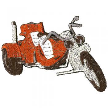 Rückenaufnäher - Trike rot - 08023 - Gr. ca. 28 x 14 cm - Patches Stick Applikation