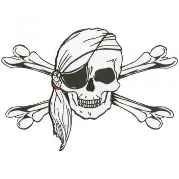 RÜCKENAUFNÄHER - Totenkopf Pirat - 08026 - Gr. ca. 20 x 30 cm - Patches Stick Applikation