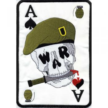 RÜCKENAUFNÄHER - Totenkopf Karte - 08031 - Gr. ca. 28 x 26 cm - Patches Stick Applikation