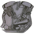 Rückenaufnäher - Motor - 08039 - Gr. ca. 25 x 25 cm - Patches Stick Applikation