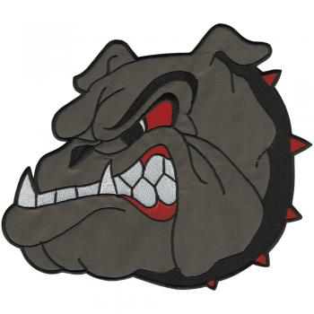 Rückenaufnäher Aufnäher Hundekopf - Pitbull grau - 08041/1 - Gr. ca. 28 x 23,5 cm - Patches Stick Applikation