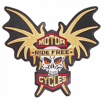 Rückenaufnäher - Motor Ride Free Cycles - 08064 - Gr. ca. 30 x 24 cm - Patches Stick Applikation