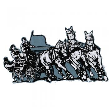 Aufnäher - Pferde mit Kutsche - 08079 - Gr. ca. 24 x 15 cm - Patches Stick Applikation
