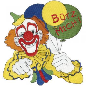 Rückenaufnäher - CLOWN - 08084 - Gr. ca. 22cm x 23cm - Patches Stick Applikation Bügel-Emblem