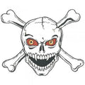 RÜCKENAUFNÄHER - Totenkopf - 08528 - Gr. ca. 25 x 23 cm - Patches Stick Applikation