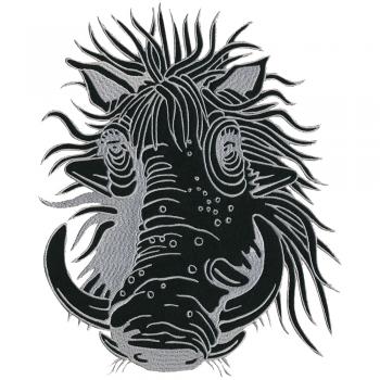 Aufnäher - Warzenschwein - 08555 - Gr. ca. 30,5 x 27 cm - Patches Stick Applikation