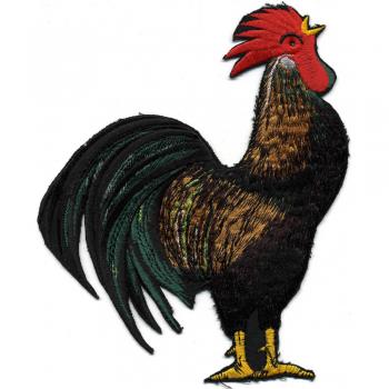 Rücken-Aufnäher - Hahn Gockel - 08582 - Gr. ca. 15,5cm x 18cm