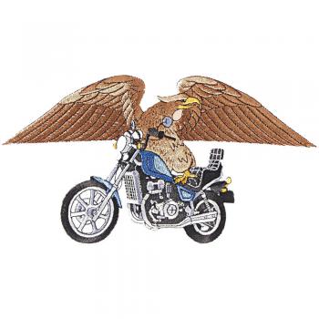 Rückenaufnäher- Bike mit Adler - 08600 - Gr. ca. 25 x 14 cm - Patches Stick Applikation