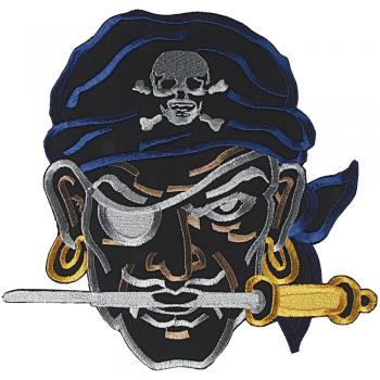 RÜCKENAUFNÄHER - Pirat schwarz - 08606 - Gr. ca. 23 x 20 cm - Patches Stick Applikation