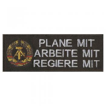 AUFNÄHER - DDR - Regiere mit - 01867 - Gr. ca. 12 x 4 cm - Patches Stick Applikation