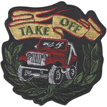 Aufnäher - Truck TAKE OFF - 04931 - Gr. ca. 10 x 10 cm - Patches Stick Applikation