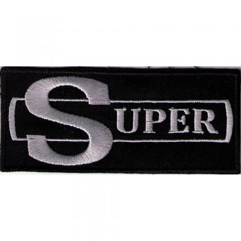 Aufnäher - SUPER - 00650 - Gr. ca. 9 x 4 cm - Patches Stick Applikation
