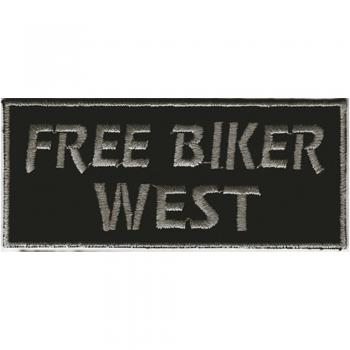AUFNÄHER - Free Biker West - 03136 - Gr. ca. 9 x 4 cm - Patches Stick Applikation