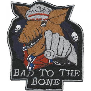 AUFNÄHER - Bad to the Bone - 04950 - Gr. ca. 11 x 9 cm - Patches Stick Applikation