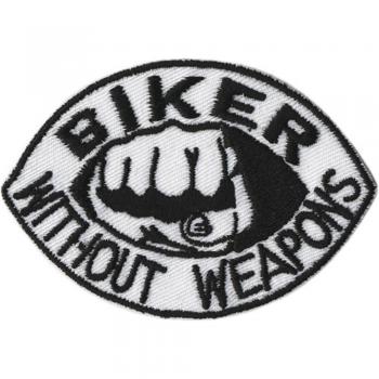AUFNÄHER - Biker without weapons - 06009 - Gr. ca. 8 x 6 cm - Patches Stick Applikation
