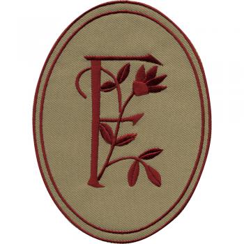 AUFNÄHER oval - Buchstabe F - Gr. ca. 10cm x 14cm (21537) Patches Stick Emblem Alphabet ABC