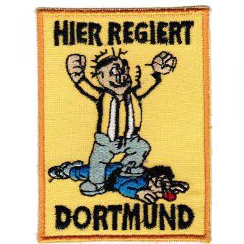 AUFNÄHER - Hier regiert Dortmund - 20617 - Gr. ca. 7 x 9 cm - Patches Stick Applikation