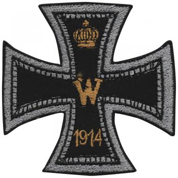Aufnäher Applikation Spruch - Eisernes Kreuz - 04747 - Gr. ca. 7,5cm x 7,5cm