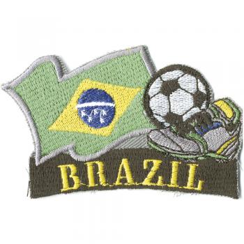 AUFNÄHER - Fußball - Brasilien - 77906 - Gr. ca. 8 x 5 cm - Patches Stick Applikation