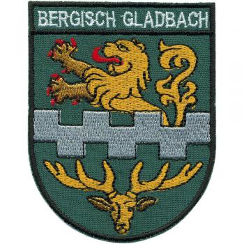 AUFNÄHER - Bergisch Gladbach - 00439 - Gr. ca. 8 x 8,5 cm - Patches Stick Applikation