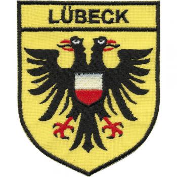 AUFNÄHER - Wappen - Lübeck - 00443 - Gr. ca. 9 x 6,5 cm - Patches Stick Applikation