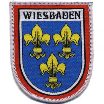 AUFNÄHER - Wappen - Wiesbaden - 00466 - Gr. ca. 8 x 6,5 cm - Patches Stick Applikation