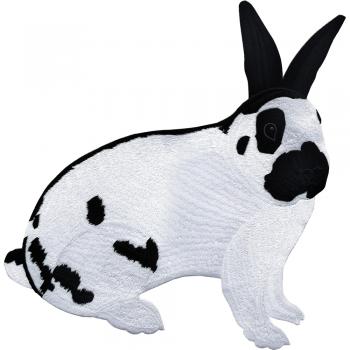 Aufnäher - Kaninchen weiß-schwarz - 07343 - Gr. ca. 30 x 27 cm - Patches Stick Applikation