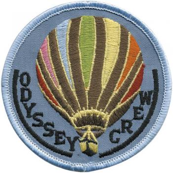 AUFNÄHER &quot;Ballonfahrt Odyssey Crew&quot; NEU (04986) Gr. 7,5cm - Stick Patches Applikation Motivstick - Ballonfahrt Luftfahrt