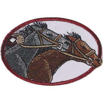 Aufnäher - zwei Pferde - 04029 - Gr. ca. 7,5 x 5 cm - Patches Stick Applikation