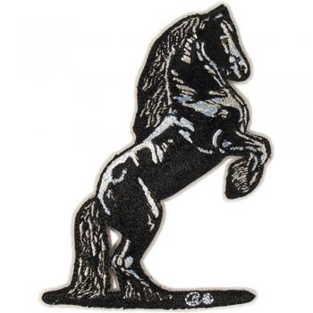Aufnäher - Steigendes Pferd schwarz - 04517 - Gr. ca. 9 x 3 cm - Patches Stick Applikation