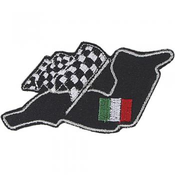 AUFNÄHER - Rennstrecke Formel 1 Italien Zielflagge - 03014 - Gr. ca. 5,5 x 3 cm - Patches Stick Applikation