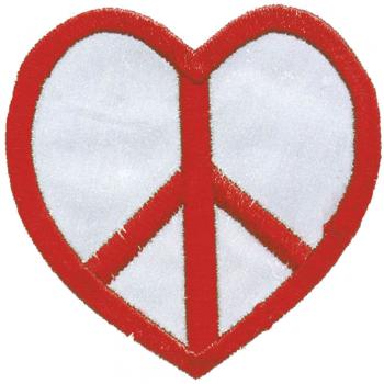 AUFNÄHER - Peace Heart - 00905 - Gr. ca. 8 cm - Patches Stick Applikation