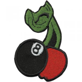 Aufnäher - Billardkugel 8 und rote Kugel als Kirsche - 04937 - Gr. ca. 5 x 7,5 cm - Patches Stick Applikation