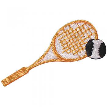 Aufnäher Tennisschläger mit Ball - 02089 - Gr. ca. 4,5 x 1,5 cm - Patches Stick Applikation
