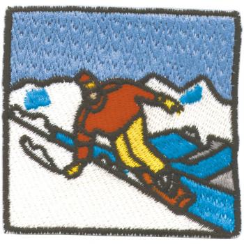 Aufnäher - Skifahrer - 03201 - Gr. ca. 7 x 7 cm - Patches Stick Applikation