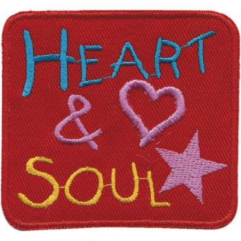 Aufnäher - Heart & Soul - 01932 - gr. ca. 8 x 8 cm - Patches Stick Applikation