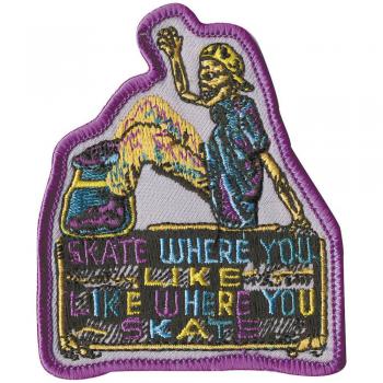 Aufnäher - Skate where you like... - 04989 - Gr. ca. 8 x 7 cm - Patches Stick Applikation