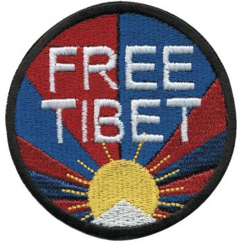AUFNÄHER - Free Tibet - 01888 - Gr. ca. 7,5 cm - Patches Stick Applikation
