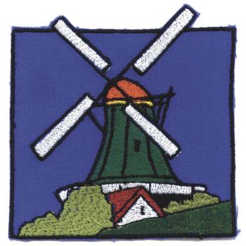 AUFNÄHER - Windmühle - 03205 - Gr. ca. 8 x 8,5 cm - Patches Stick Applikation