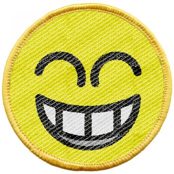 Aufnäher - Lachender Smiley - 21709 - Gr. ca. 6 cm - Patches Stick Applikation