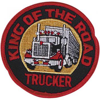 Aufnähe  - King of the Road - Trucker - 04292 - Gr. ca. 8 cm - Patches Stick Applikation