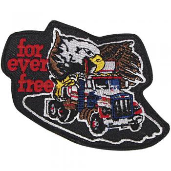 Aufnäher - forever free - 04941 - Gr. ca. 9,5 x 6,5 cm - Patches Stick Applikation