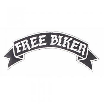 Rückenaufnäher - FREE BIKER - Gr. ca. 28cm x 7cm - 08509 - Aufnäher Stick Patches Applikation Biker Trucker Motorradfahrer